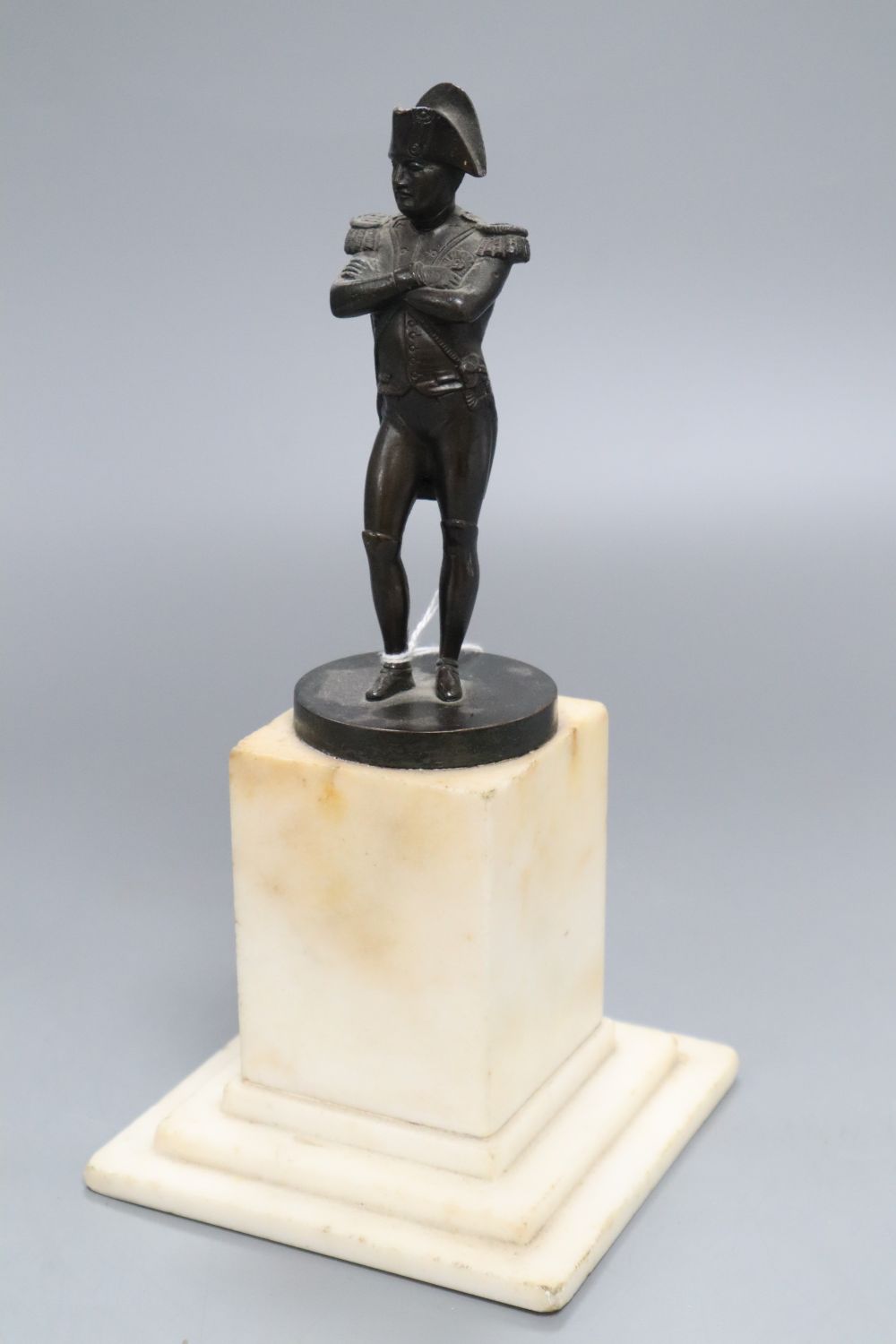A bronze of Napoleon on marble base, height 23cm